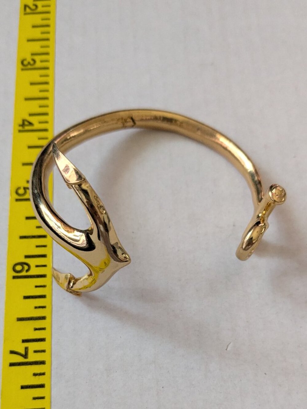 Gold Tone Anchor Cuff Bracelet